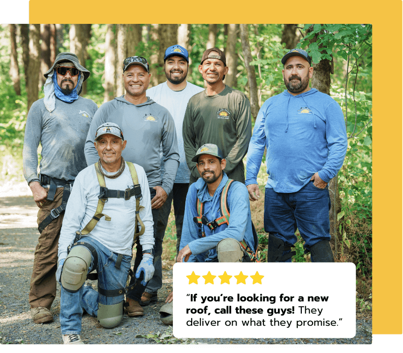 Sunnyside Roofing team gathered outdoors