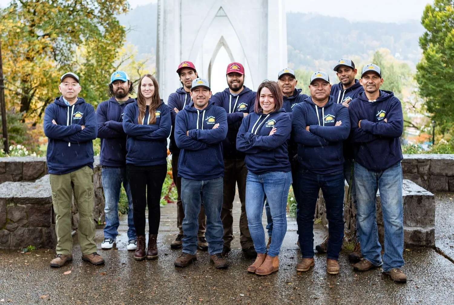 Sunnyside Roofing team standing together outdoors